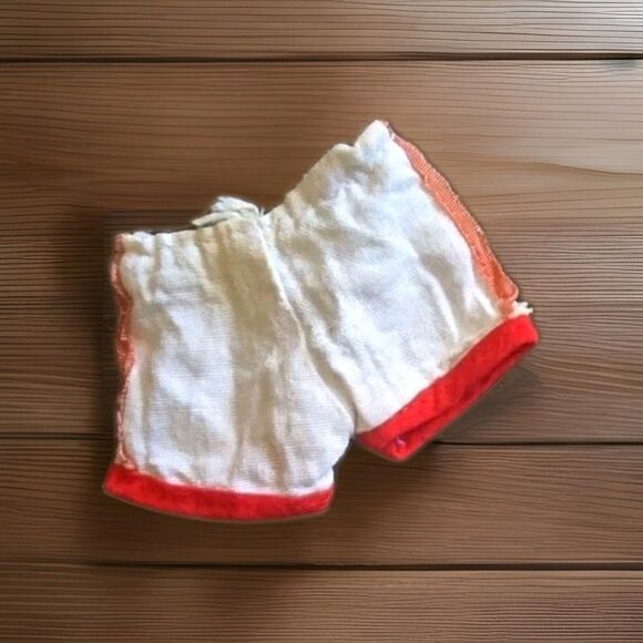 Vintage 1980s Barbie? Ken? Mod Clone Fashion Doll Gym Shorts White W/ Red Stripe - Picture 1 of 7